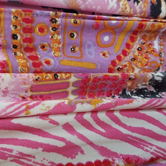 🌟 HP 🌟 Rare Bold Hot Pink Print Dress KLS Size Large - Picture 7 of 9